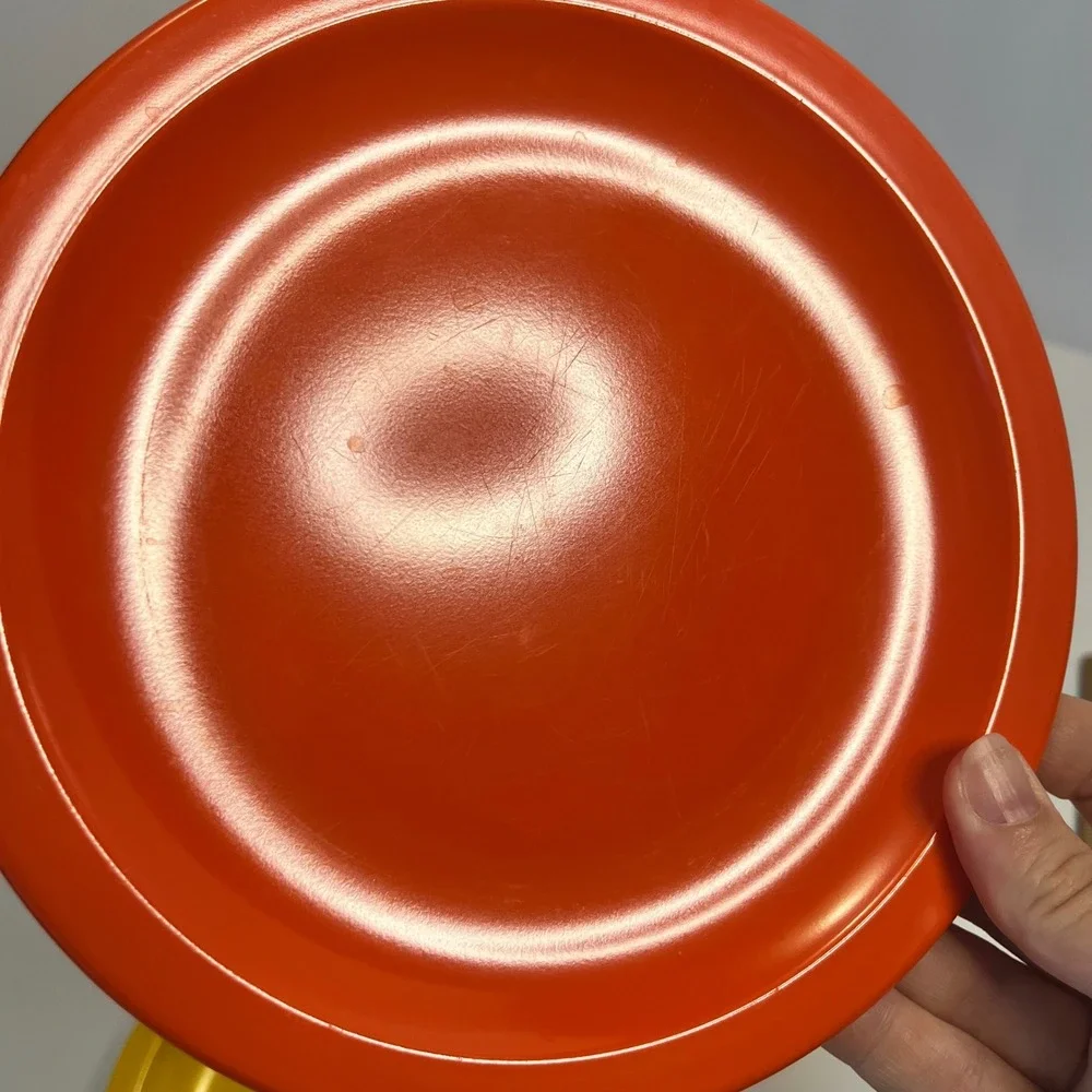 6 Vintage Texas Ware Melamine Plates 138 Primary Colors Red Blue Yellow 7.25in